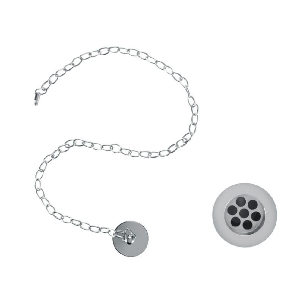 Product Cut out image of the Burlington Chrome Basin Plug and Chain Waste